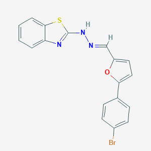 molecular formula C18H12BrN3OS B392092 2-[(2E)-2-{[5-(4-bromophenyl)furan-2-yl]methylidene}hydrazinyl]-1,3-benzothiazole 