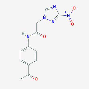 molecular formula C12H11N5O4 B392094 N-(4-Acetyl-phenyl)-2-(3-nitro-[1,2,4]triazol-1-yl)-acetamide 