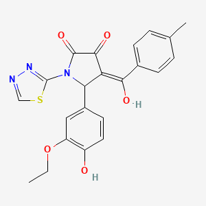 5-(3-ethoxy-4-hydroxyphenyl)-3-hydroxy-4-(4-methylbenzoyl)-1-(1,3,4-thiadiazol-2-yl)-1,5-dihydro-2H-pyrrol-2-one