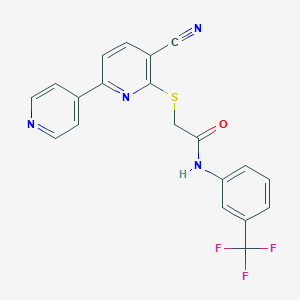 molecular formula C20H13F3N4OS B392098 2-[(3-cyano-6,4'-bipyridin-2-yl)sulfanyl]-N-[3-(trifluoromethyl)phenyl]acetamide 