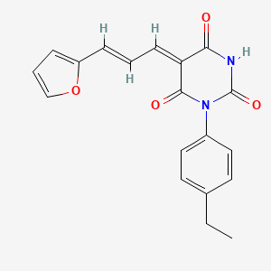 1-(4-ethylphenyl)-5-[3-(2-furyl)-2-propen-1-ylidene]-2,4,6(1H,3H,5H)-pyrimidinetrione