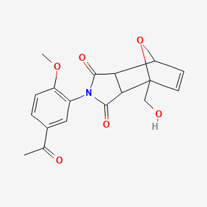 4-(5-acetyl-2-methoxyphenyl)-1-(hydroxymethyl)-10-oxa-4-azatricyclo[5.2.1.0~2,6~]dec-8-ene-3,5-dione