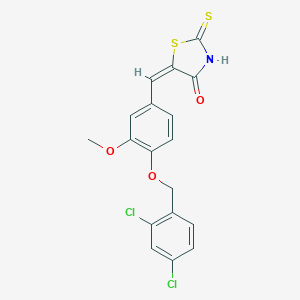 molecular formula C18H13Cl2NO3S2 B392103 (5E)-5-{4-[(2,4-dichlorobenzyl)oxy]-3-methoxybenzylidene}-2-thioxo-1,3-thiazolidin-4-one 