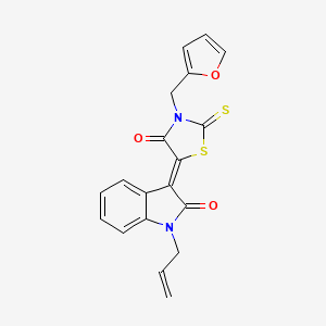 1-allyl-3-[3-(2-furylmethyl)-4-oxo-2-thioxo-1,3-thiazolidin-5-ylidene]-1,3-dihydro-2H-indol-2-one