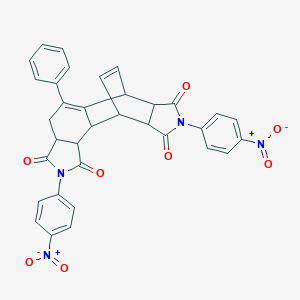molecular formula C34H24N4O8 B392107 5,14-Bis(4-nitrophenyl)-9-phenyl-5,14-diazapentacyclo[9.5.2.02,10.03,7.012,16]octadeca-9,17-diene-4,6,13,15-tetrone 