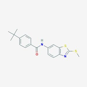 molecular formula C19H20N2OS2 B392112 4-tert-Butyl-N-(2-methylsulfanyl-benzothiazol-6-yl)-benzamide 