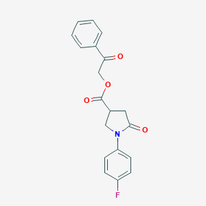 2-Oxo-2-phenylethyl 1-(4-fluorophenyl)-5-oxo-3-pyrrolidinecarboxylate