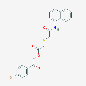 molecular formula C22H18BrNO4S B392119 2-(4-Bromophenyl)-2-oxoethyl {[2-(1-naphthylamino)-2-oxoethyl]sulfanyl}acetate 