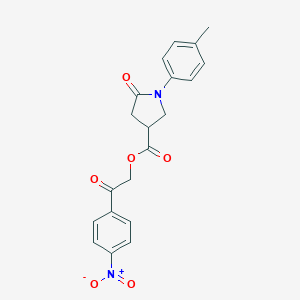molecular formula C20H18N2O6 B392121 2-(4-Nitrophenyl)-2-oxoethyl 1-(4-methylphenyl)-5-oxopyrrolidine-3-carboxylate 