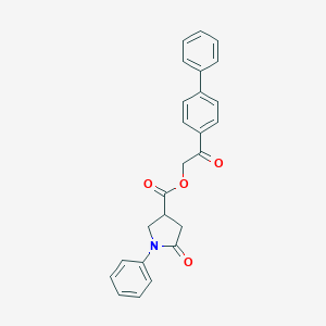 molecular formula C25H21NO4 B392122 2-(Biphenyl-4-yl)-2-oxoethyl 5-oxo-1-phenylpyrrolidine-3-carboxylate 