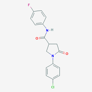 molecular formula C17H14ClFN2O2 B392124 1-(4-chlorophenyl)-N-(4-fluorophenyl)-5-oxopyrrolidine-3-carboxamide 