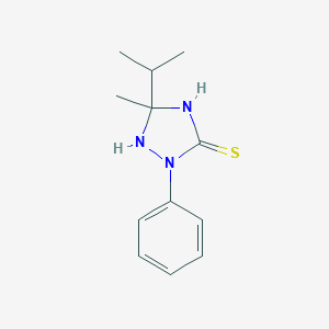 molecular formula C12H17N3S B392126 5-Isopropyl-5-methyl-2-phenyl-[1,2,4]triazolidine-3-thione CAS No. 43057-33-6