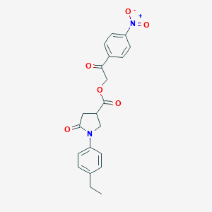 2-(4-Nitrophenyl)-2-oxoethyl 1-(4-ethylphenyl)-5-oxo-3-pyrrolidinecarboxylate