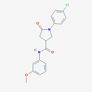 molecular formula C18H17ClN2O3 B392136 1-(4-chlorophenyl)-N-(3-methoxyphenyl)-5-oxopyrrolidine-3-carboxamide 