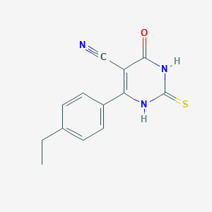 molecular formula C13H11N3OS B392137 6-(4-Ethylphenyl)-4-oxo-2-thioxo-1,2,3,4-tetrahydro-5-pyrimidinecarbonitrile 