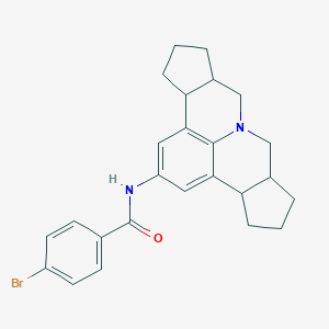 4-bromo-N-(3b,4,5,6,6a,7,9,9a,10,11,12,12a-dodecahydrocyclopenta[c]cyclopenta[4,5]pyrido[3,2,1-ij]quinolin-2-yl)benzamide