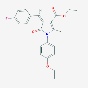molecular formula C23H22FNO4 B392145 ethyl 1-(4-ethoxyphenyl)-4-(4-fluorobenzylidene)-2-methyl-5-oxo-4,5-dihydro-1H-pyrrole-3-carboxylate 
