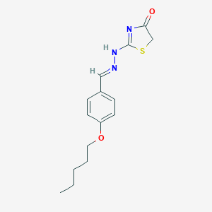 molecular formula C15H19N3O2S B392147 2-[(2E)-2-[(4-pentoxyphenyl)methylidene]hydrazinyl]-1,3-thiazol-4-one 