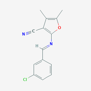 2-[(3-Chlorobenzylidene)amino]-4,5-dimethyl-3-furonitrile