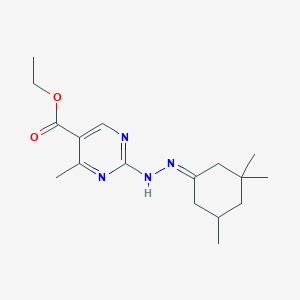 molecular formula C17H26N4O2 B392164 Ethyl 4-methyl-2-[2-(3,3,5-trimethylcyclohexylidene)hydrazino]-5-pyrimidinecarboxylate 