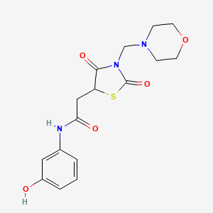 N-(3-hydroxyphenyl)-2-[3-(morpholin-4-ylmethyl)-2,4-dioxo-1,3-thiazolidin-5-yl]acetamide