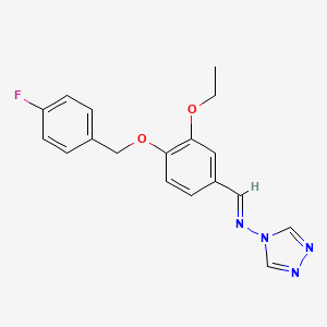 N-{3-ethoxy-4-[(4-fluorobenzyl)oxy]benzylidene}-4H-1,2,4-triazol-4-amine