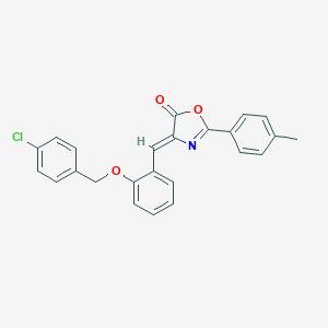 molecular formula C24H18ClNO3 B392181 4-[2-(4-Chloro-benzyloxy)-benzylidene]-2-p-tolyl-4H-oxazol-5-one 