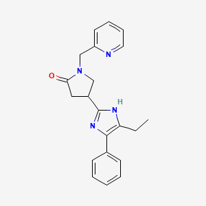 4-(5-ethyl-4-phenyl-1H-imidazol-2-yl)-1-(pyridin-2-ylmethyl)pyrrolidin-2-one