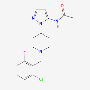 N-[2-[1-[(2-chloro-6-fluorophenyl)methyl]piperidin-4-yl]pyrazol-3-yl]acetamide