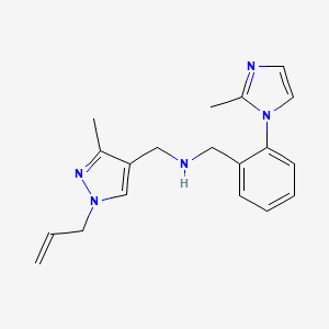 molecular formula C19H23N5 B3921850 1-(1-allyl-3-methyl-1H-pyrazol-4-yl)-N-[2-(2-methyl-1H-imidazol-1-yl)benzyl]methanamine 