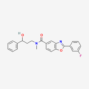 2-(3-fluorophenyl)-N-(3-hydroxy-3-phenylpropyl)-N-methyl-1,3-benzoxazole-5-carboxamide