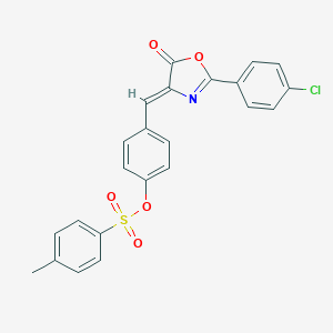 molecular formula C23H16ClNO5S B392187 4-{(Z)-[2-(4-chlorophenyl)-5-oxo-1,3-oxazol-4(5H)-ylidene]methyl}phenyl 4-methylbenzenesulfonate 