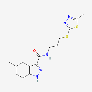 5-methyl-N-{3-[(5-methyl-1,3,4-thiadiazol-2-yl)thio]propyl}-4,5,6,7-tetrahydro-2H-indazole-3-carboxamide