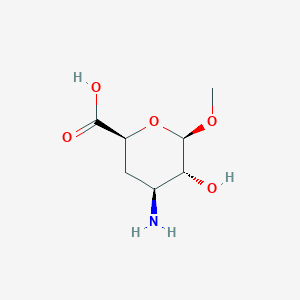 molecular formula C7H13NO5 B039219 beta-D-xylo-Hexopyranosiduronic acid, methyl 3-amino-3,4-dideoxy-(9CI) CAS No. 116233-66-0