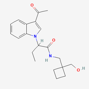 2-(3-acetyl-1H-indol-1-yl)-N-{[1-(hydroxymethyl)cyclobutyl]methyl}butanamide