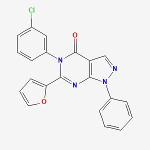 molecular formula C21H13ClN4O2 B3921909 5-(3-chlorophenyl)-6-(2-furyl)-1-phenyl-1,5-dihydro-4H-pyrazolo[3,4-d]pyrimidin-4-one 