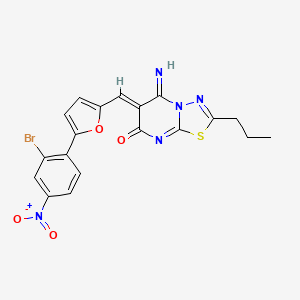 molecular formula C19H14BrN5O4S B3921915 6-{[5-(2-bromo-4-nitrophenyl)-2-furyl]methylene}-5-imino-2-propyl-5,6-dihydro-7H-[1,3,4]thiadiazolo[3,2-a]pyrimidin-7-one 