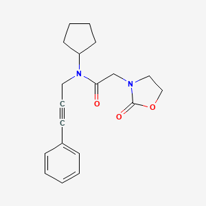 N-cyclopentyl-2-(2-oxo-1,3-oxazolidin-3-yl)-N-(3-phenylprop-2-yn-1-yl)acetamide