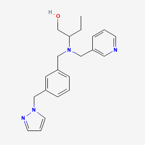 molecular formula C21H26N4O B3921958 2-[[3-(1H-pyrazol-1-ylmethyl)benzyl](pyridin-3-ylmethyl)amino]butan-1-ol 