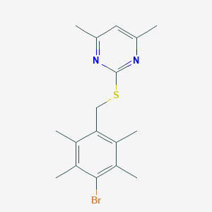 2-[(4-Bromo-2,3,5,6-tetramethylbenzyl)sulfanyl]-4,6-dimethylpyrimidine