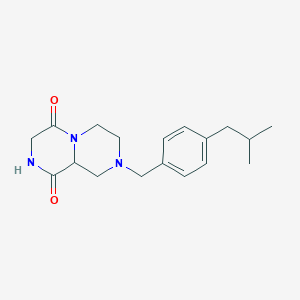 molecular formula C18H25N3O2 B3921987 8-(4-isobutylbenzyl)tetrahydro-2H-pyrazino[1,2-a]pyrazine-1,4(3H,6H)-dione 