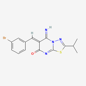 molecular formula C15H13BrN4OS B3922015 (6Z)-6-[(3-bromophenyl)methylidene]-5-imino-2-propan-2-yl-[1,3,4]thiadiazolo[3,2-a]pyrimidin-7-one 