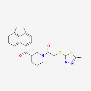 molecular formula C23H23N3O2S2 B3922025 1,2-dihydro-5-acenaphthylenyl(1-{[(5-methyl-1,3,4-thiadiazol-2-yl)thio]acetyl}-3-piperidinyl)methanone 