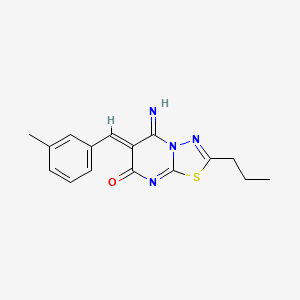 (6Z)-5-IMINO-6-[(3-METHYLPHENYL)METHYLIDENE]-2-PROPYL-5H,6H,7H-[1,3,4]THIADIAZOLO[3,2-A]PYRIMIDIN-7-ONE