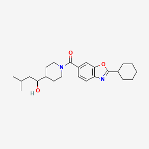 molecular formula C24H34N2O3 B3922045 1-{1-[(2-cyclohexyl-1,3-benzoxazol-6-yl)carbonyl]-4-piperidinyl}-3-methyl-1-butanol 