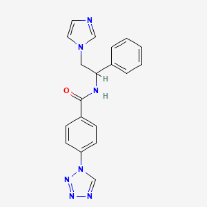 N-[2-(1H-imidazol-1-yl)-1-phenylethyl]-4-(1H-tetrazol-1-yl)benzamide