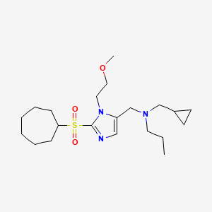 N-[[2-cycloheptylsulfonyl-3-(2-methoxyethyl)imidazol-4-yl]methyl]-N-(cyclopropylmethyl)propan-1-amine