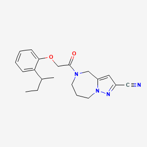 molecular formula C20H24N4O2 B3922109 5-[(2-sec-butylphenoxy)acetyl]-5,6,7,8-tetrahydro-4H-pyrazolo[1,5-a][1,4]diazepine-2-carbonitrile 