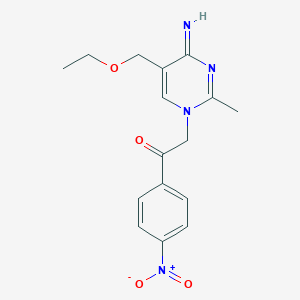 molecular formula C16H18N4O4 B392212 2-(5-(ethoxymethyl)-4-imino-2-methyl-1(4H)-pyrimidinyl)-1-{4-nitrophenyl}ethanone 
