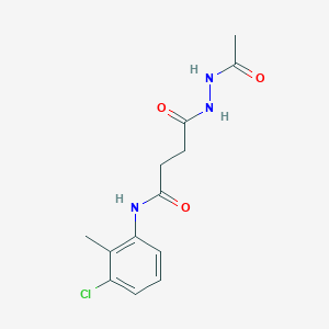 molecular formula C13H16ClN3O3 B3922133 4-(2-acetylhydrazinyl)-N-(3-chloro-2-methylphenyl)-4-oxobutanamide 